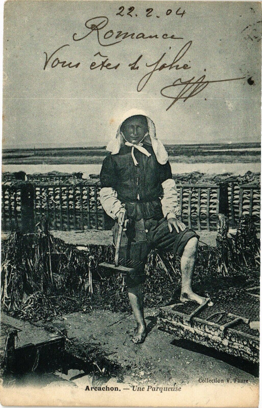 Carte postale ancienne Arcachon - une parqueuse à Arcachon