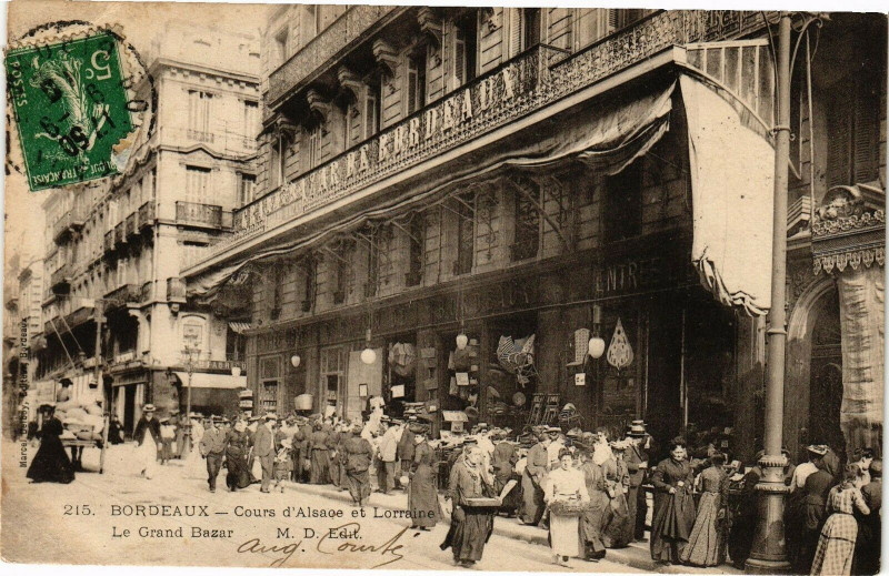Carte postale ancienne Bordeaux - Cour d'alsace et lorraine à Bordeaux