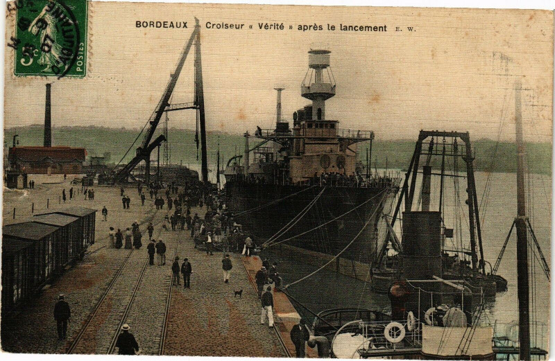 Carte postale ancienne Bordeaux - Vertie apres le lancement à Bordeaux