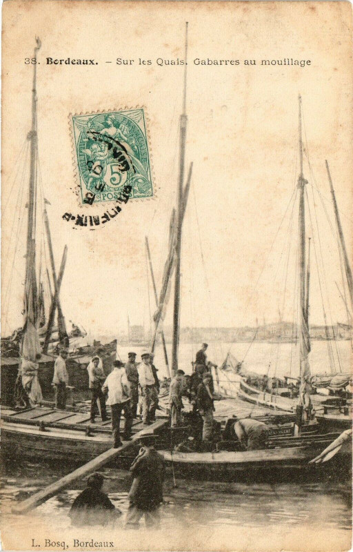 Carte postale ancienne Bordeaux - Sur le quais à Bordeaux
