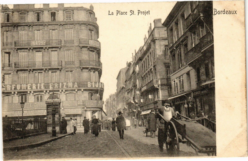Carte postale ancienne Bordeaux - La place Saint-projet à Bordeaux