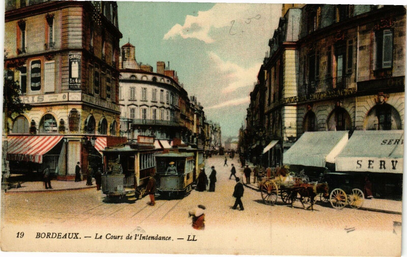 Carte postale ancienne Bordeaux - Le cours de l'intendance à Bordeaux