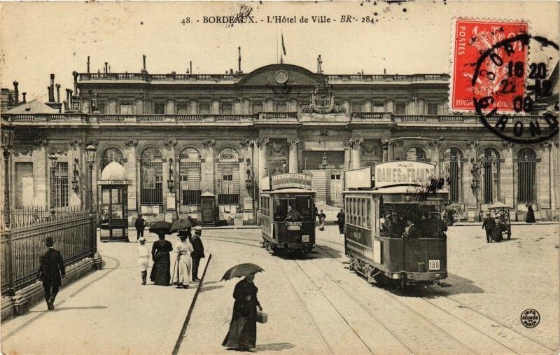 Carte postale ancienne Bordeaux - L'hotel de ville à Bordeaux