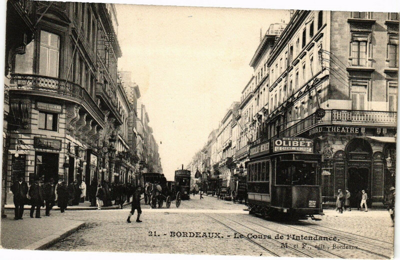 Carte postale ancienne Bordeaux - Le cours de l'intendance à Bordeaux