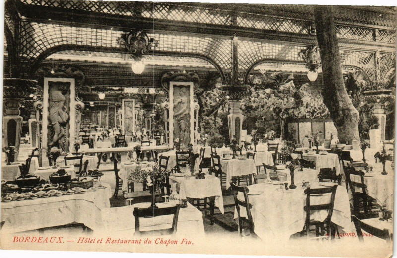 Carte postale ancienne Bordeaux - Hotel et restaurtant du chapon à Bordeaux