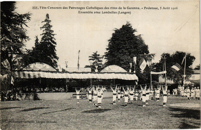 Carte postale ancienne Fete - concours des patronages catholiques des rives de garonne