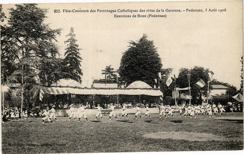Carte postale ancienne Fete - concours des patronages catholiques des rives de garonne