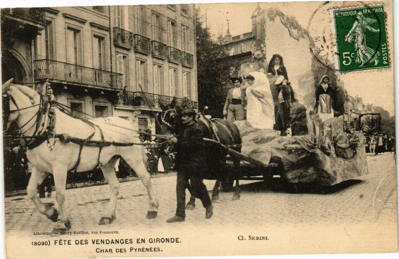 Carte postale ancienne Fetes des Vendanges en gironde