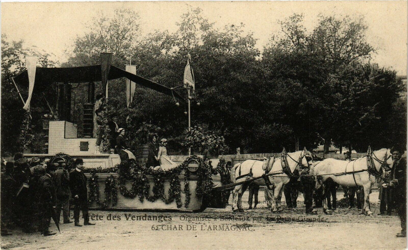 Carte postale ancienne Fete Des Vendanges - Organisée Bordeaux à Bordeaux