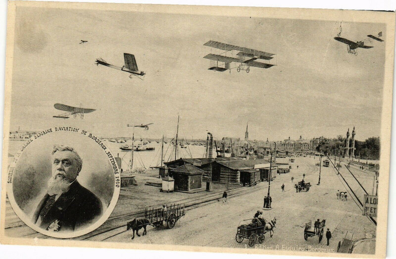 Carte postale ancienne Souvenir de la grandée semaine d'aviation of Bordeaux à Bordeaux