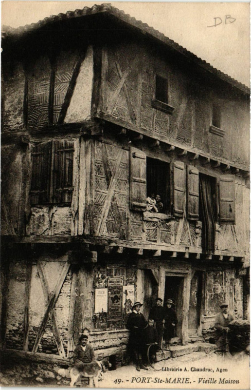 Carte postale ancienne Port-Sainte-Marie - Vieille Maison à Port-Sainte-Marie