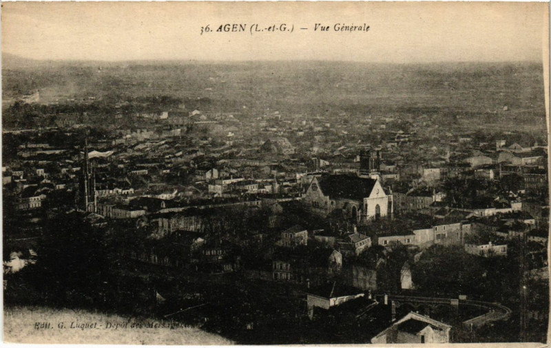 Carte postale ancienne Agen - Vue générale à Agen