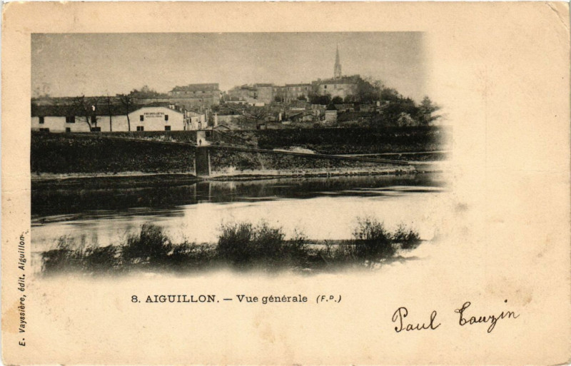 Carte postale ancienne Aiguillon - Vue générale à Aiguillon