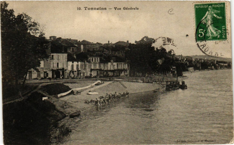 Carte postale ancienne Tonneins - Vue générale à Tonneins
