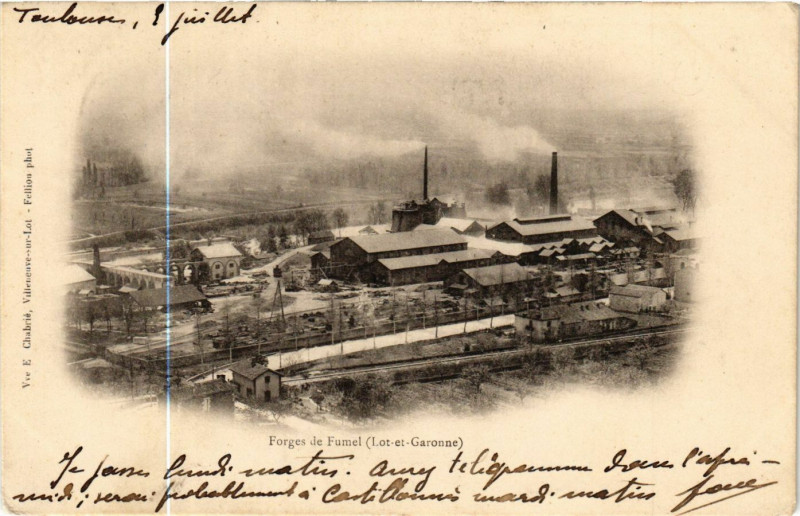 Carte postale ancienne Fumel - Forges de Fumel à Fumel