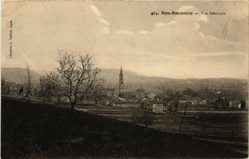 Carte postale ancienne Bon-Encontre - Vue générale à Bon-Encontre