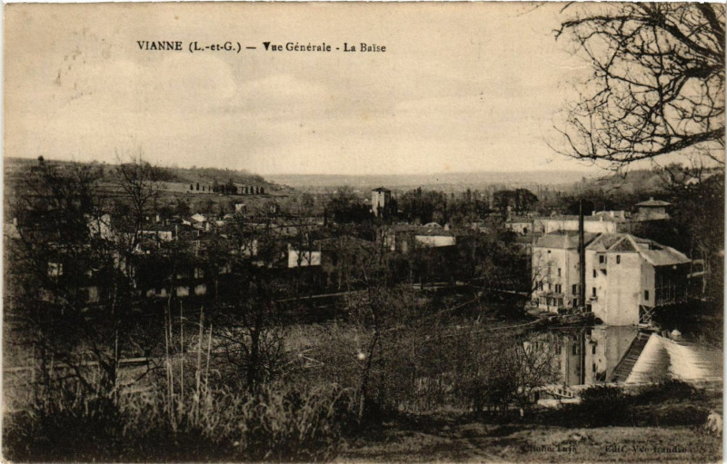 Carte postale ancienne Vianne - Vue générale - La Baise à Vianne