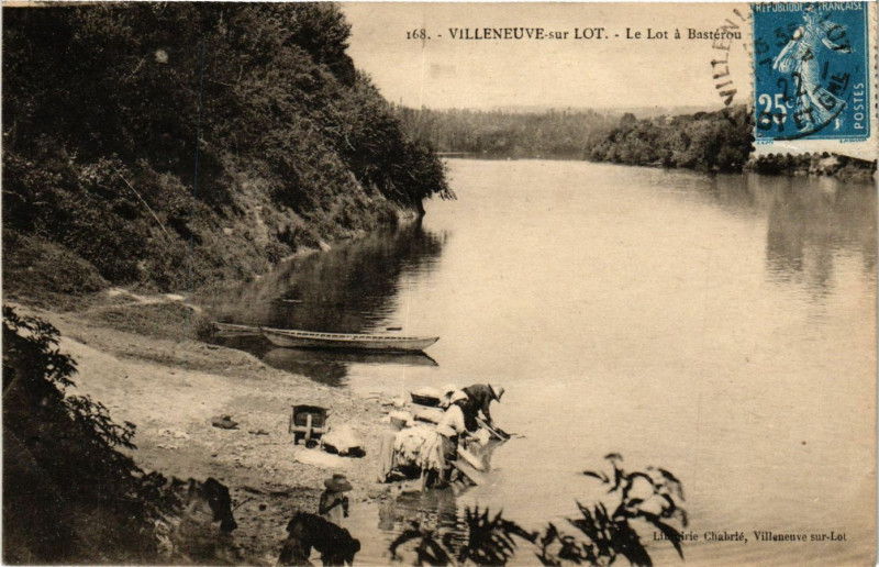 Carte postale ancienne Villeneuve-sur-Lot - Le Lot a Basterou à Villeneuve-sur-Lot