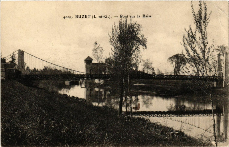 Carte postale ancienne Buzet - Pont sur la Baise