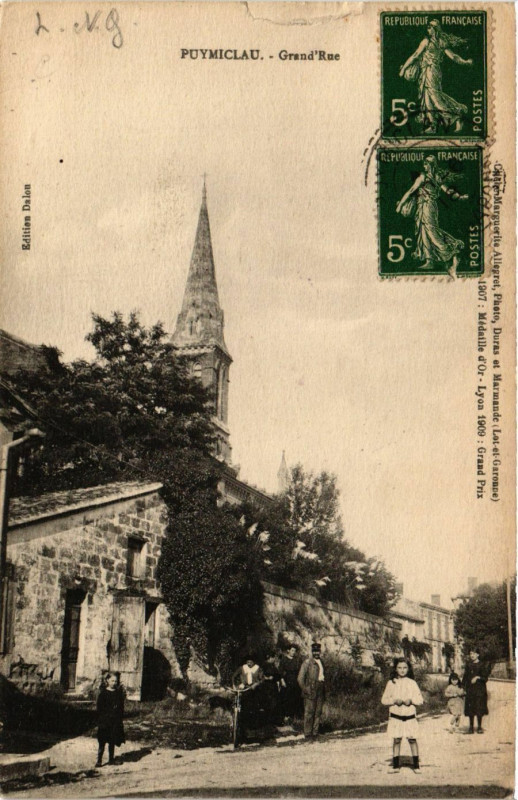 Carte postale ancienne Puymiclau - Grand'Rue