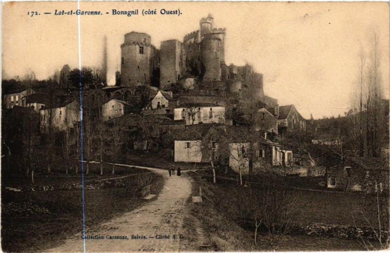 Carte postale ancienne Bonaguil - coté Ouest