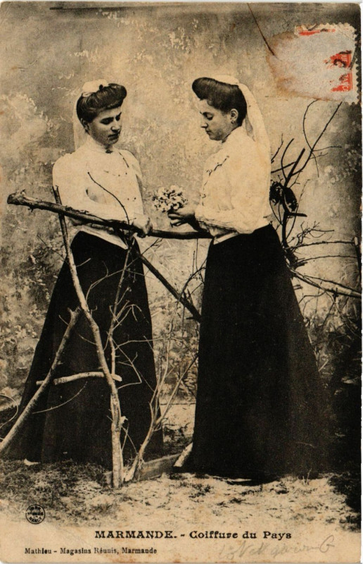 Carte postale ancienne Marmande - Coiffure du Pays - Folklore à Marmande