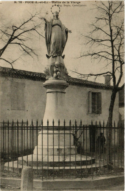 Carte postale ancienne Puch - Statue de la Vierge