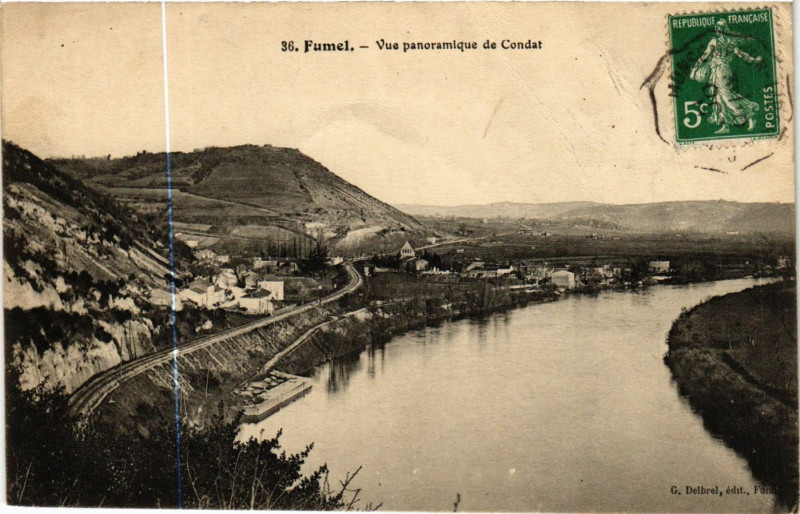 Carte postale ancienne Fumel - Vue Panoramique de Condat à Fumel