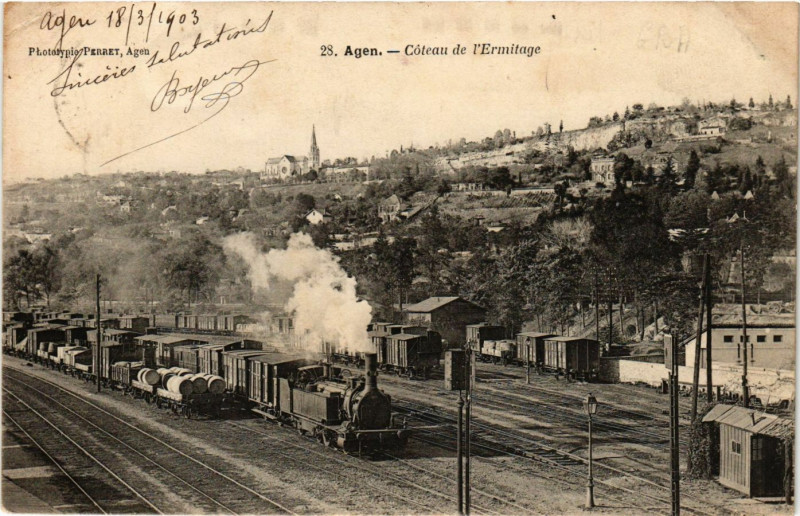 Carte postale ancienne Agen - Coteau de l'Ermitage à Agen