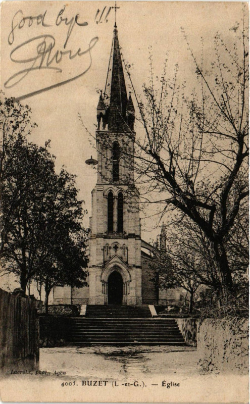 Carte postale ancienne Buzet - Eglise