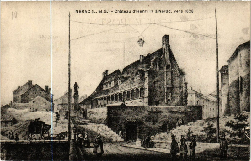 Carte postale ancienne Nerac - Chateau d'Henri Iv a Nerac à Nérac