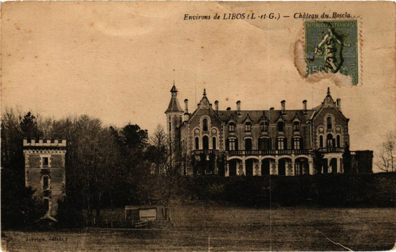 Carte postale ancienne Libos - Env. - Chateau de Boscla