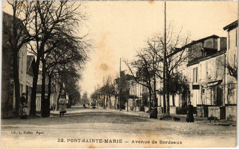 Carte postale ancienne Port Sainte-Maire Avenue de Bordeaux