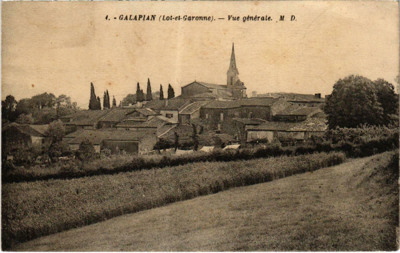 Carte postale ancienne Galapian Vue générale à Galapian