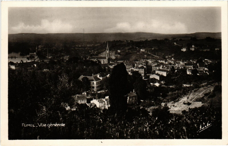 Carte postale ancienne Fumel Vue générale à Fumel