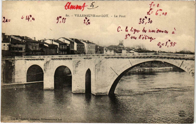 Carte postale ancienne Villeneuve-sur-Lot Le Pont à Villeneuve-sur-Lot