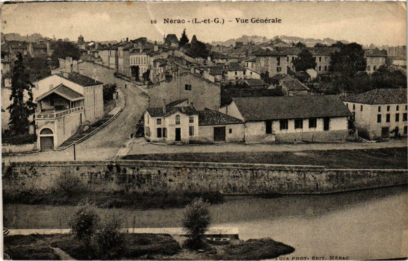 Carte postale ancienne Nerac Vue générale à Nérac