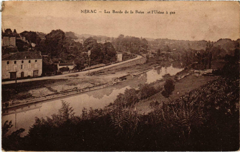 Carte postale ancienne Nerac Les Bords de la Baise à Nérac