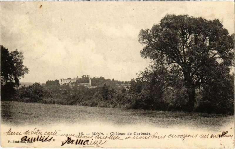 Carte postale ancienne Mezin Chateau de Carboste à Mézin
