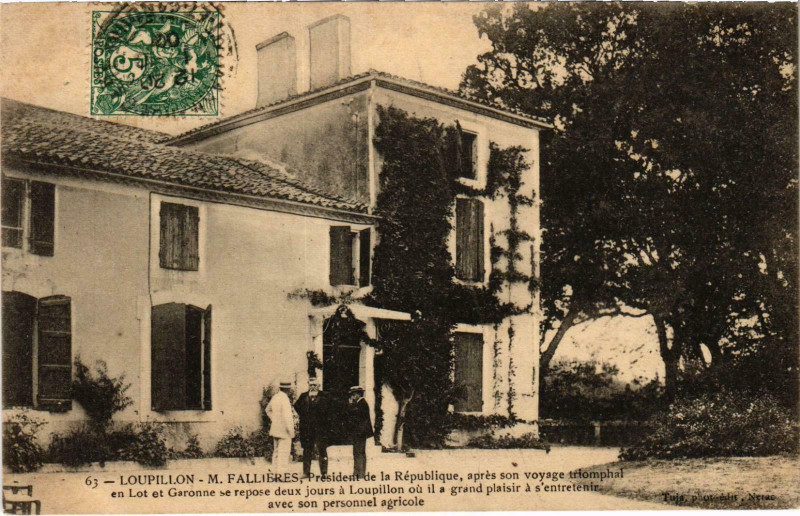 Carte postale ancienne Loupillon M. Fallieres Lot et Garonne