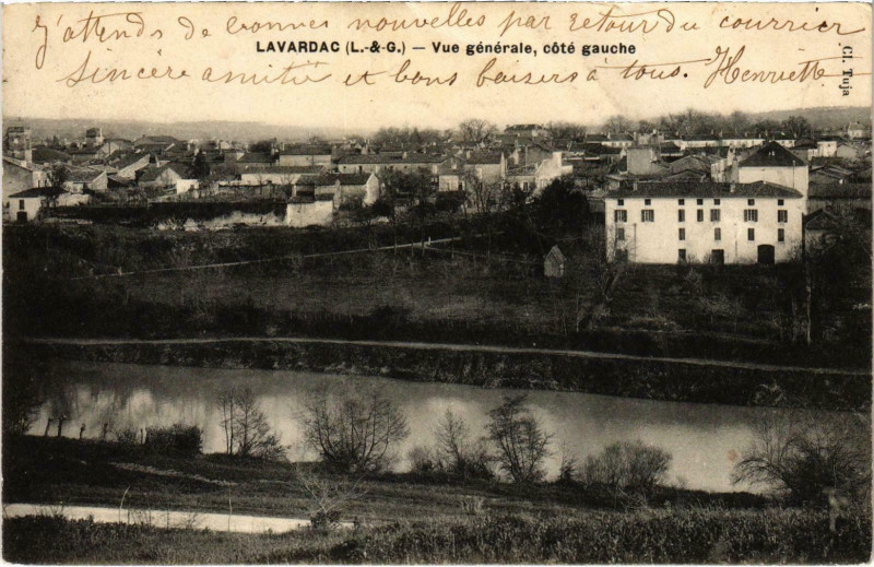 Carte postale ancienne Lavardac Vue générale Lot et Garonne à Lavardac