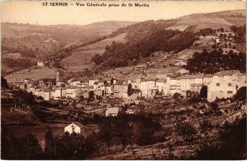Carte postale ancienne Saint-Sernin Vue générale prise de Saint-Martin Lot et Garonne à Saint-Sernin