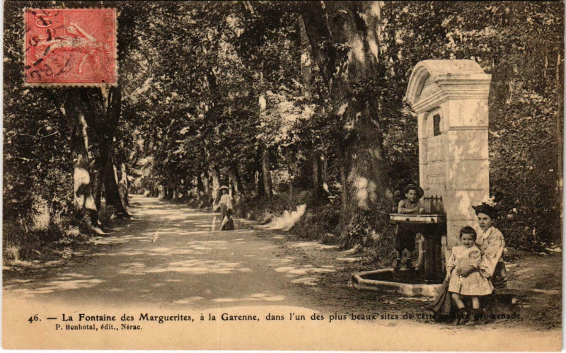 Carte postale ancienne La Fontaine Marguerites Lot et Garonne