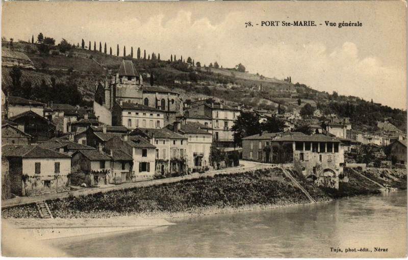 Carte postale ancienne Port Sainte-Marie Lot et Garonne à Port-Sainte-Marie