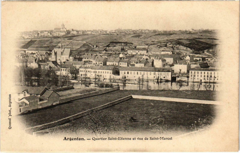 Carte postale ancienne Argenton Quartier Saint-Etienne Lot et Garonne à Argenton