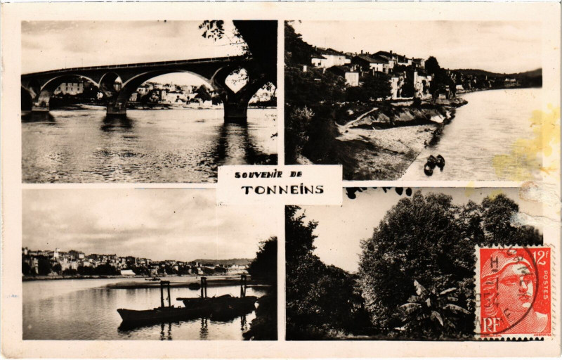 Carte postale ancienne Souvenir Tonneins Garonne Lot et Garonne à Tonneins