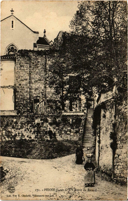 Carte postale ancienne Penne Porte de Richard Lot et Garonne