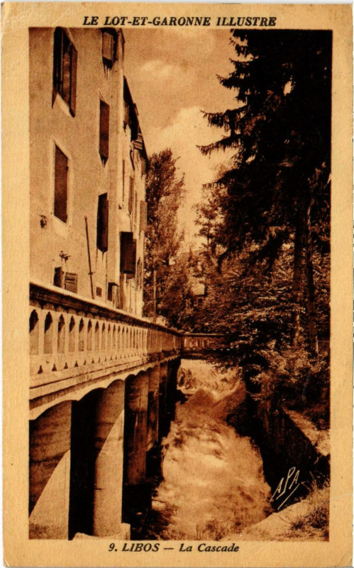 Carte postale ancienne Libos La Cascade Le Lot et Garonne