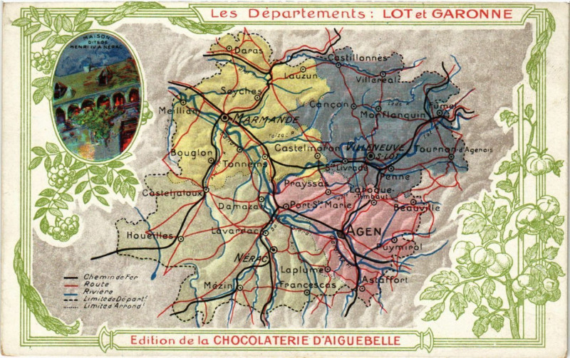 Carte postale ancienne Les Départments : Lot et Garonne