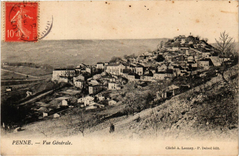 Carte postale ancienne Penne - Vue générale